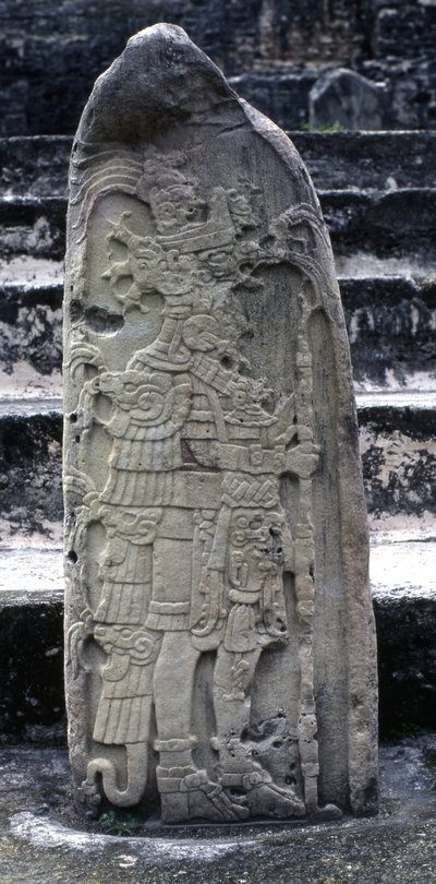 Tikal Stela 9, Early Classic Period by Mayan